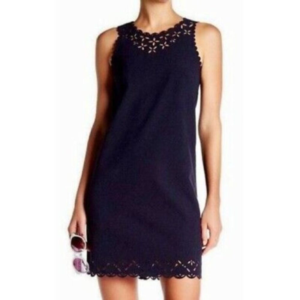 J Crew Factory Navy Eyelet Dress | Size 6P